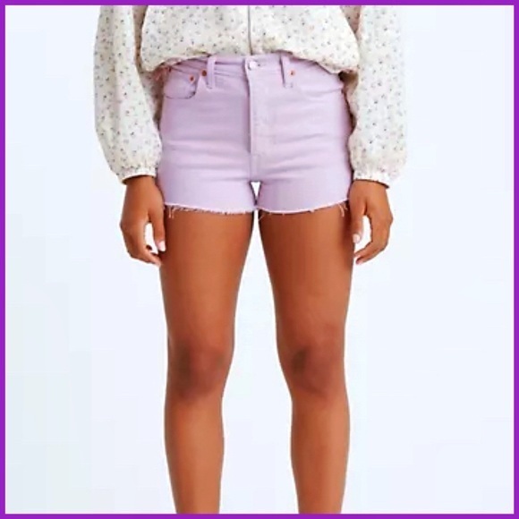 Levi’s Light Wash Lavender Purple Shorts - Picture 1 of 13
